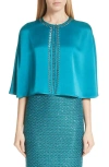 St John St. John Evening Liquid Crepe Cape In Blue