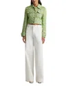 St John Eyelash Plaid Tweed Knit Dress In Cactus/ivory Multi