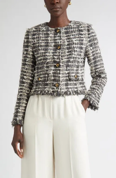 St John St. John Eyelash Tweed Jacket In Multi
