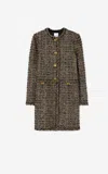 St John Eyelash Tweed Long Jacket In Cypm