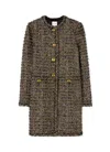 St John Eyelash Tweed Long Jacket In Cypm