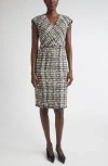 St John St. John Eyelash Tweed Sheath Dress In Black