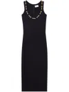 St John Chain Detail Milano Knit Dress In Black