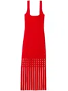 St John Eyelet-knit Maxi Dress In Red