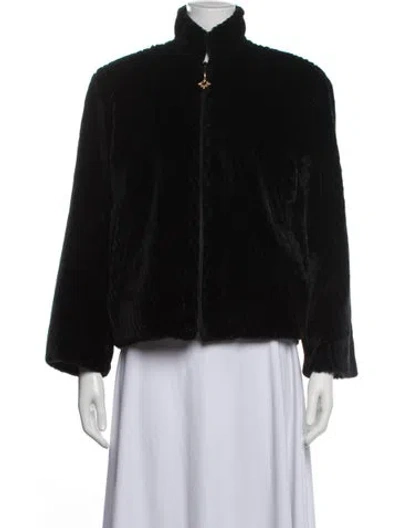 Pre-owned St John Faux Fur In Black
