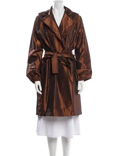 Pre-owned St John Faux Fur Coat In Brown