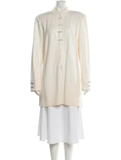 Pre-owned St John Faux Fur Coat In Neutral