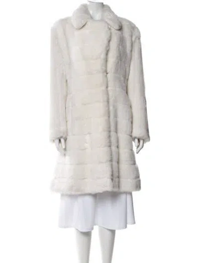 Pre-owned St John Faux Fur Coat In Neutral