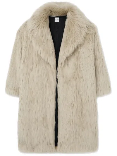 St John St. John Collection Faux Fur Coat In Mastic