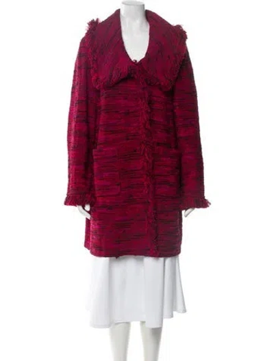 Pre-owned St John Faux Fur Coat In Pink