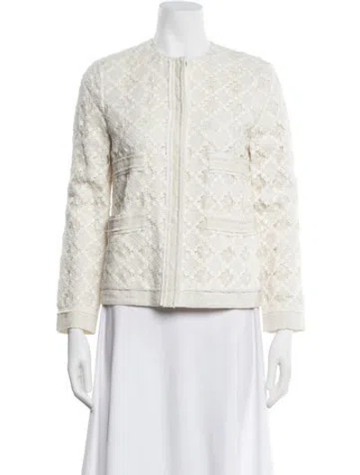 Pre-owned St John Faux Fur Coat W/ Tags In White