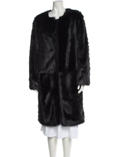 Pre-owned St John Faux Fur Faux Fur Coat W/ Tags In Black