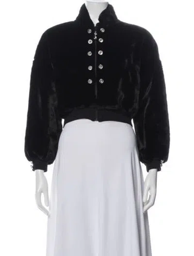 Pre-owned St John Faux Fur Jacket In Black
