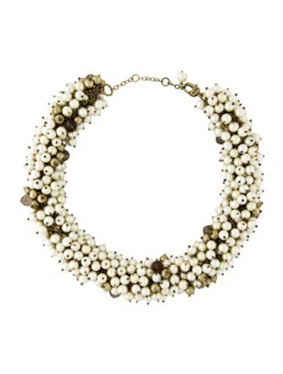 Pre-owned St John Faux Pearl & Bead Collar Necklace, 21.5" In Multi