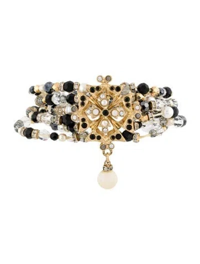 Pre-owned St John Faux Pearl Multistrand Bracelet