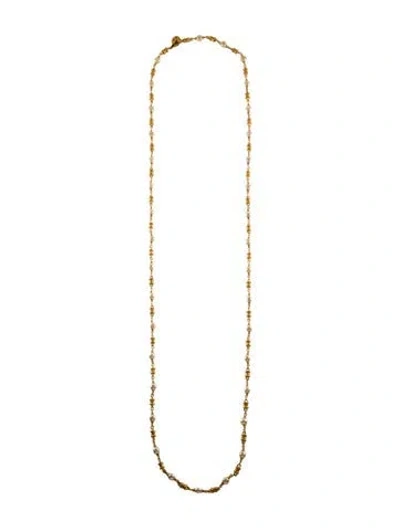 Pre-owned St John Faux Pearl Station Necklace, 53", 53" In Multi