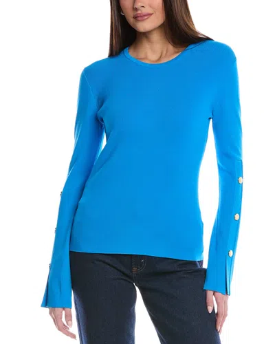St John St. John Fine Gauge Knit Sweater In Blue