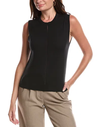 St John St. John Fine Gauge Shell Top In Black