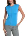 St John St. John Fine Gauge Shell Top In Blue