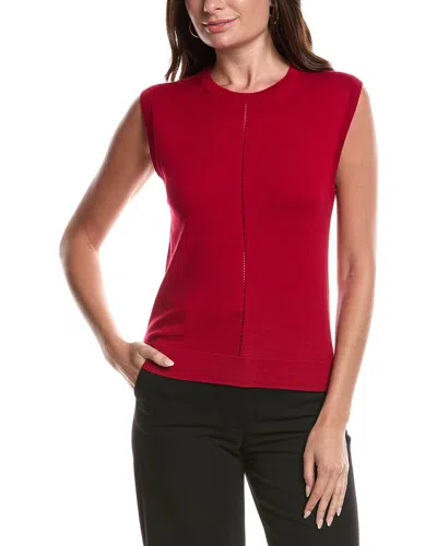 St John St. John Fine Gauge Shell Top In Red