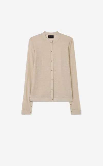 St John Fine Lurex Cardigan In Chgn