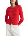 St John Fine Rib Knit Cardigan In Gean