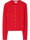 St John Fine Rib Knit Cardigan In Rot