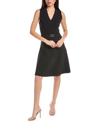 St John St. John Flared Knit Midi Dress In Black