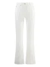 St John Satin Crepe Wide-leg Trouser Pants With Button Detail In Weiss