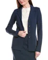 St John St. John Flat Knit 4-button Collared Blazer In Multi