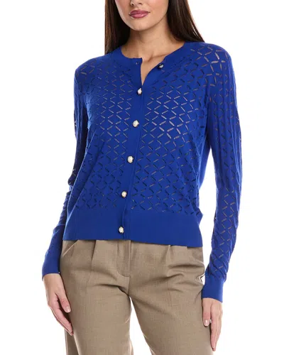 St John St. John Float Knit Cardigan In Blue