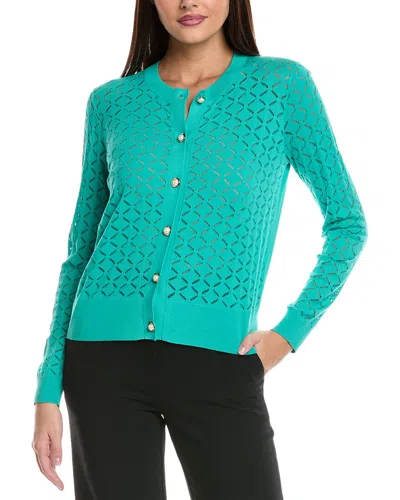 St John St. John Float Knit Cardigan In Green