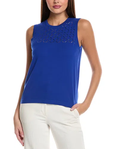 St John St. John Float Knit Shell In Blue
