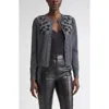 St John St. John Floral Embellished Wool & Silk Cardigan In Gold