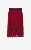 St John Floral Guipure Lace Skirt In Crmy