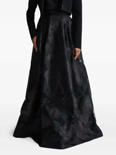 St John Floral Maxi Skirt In Black