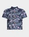 St John St. John Collection Floral Metallic Jacquard Button-up Shirt In Mdlm