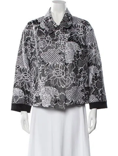 Pre-owned St John Floral Print Blazer In Multi