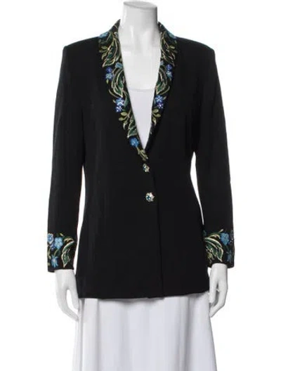 Pre-owned St John Floral Print Evening Jacket In Black