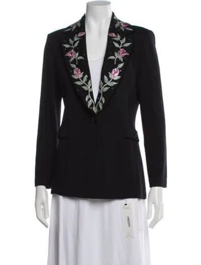 Pre-owned St John Floral Print Evening Jacket In Black