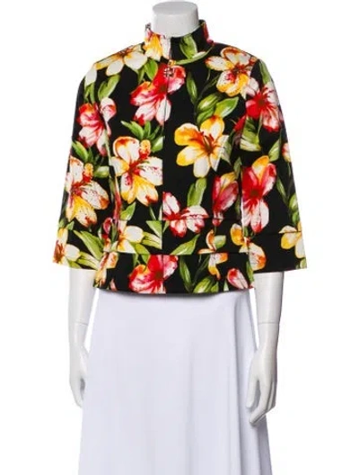 Pre-owned St John Floral Print Evening Jacket In Multi