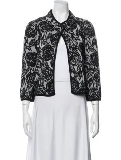 Pre-owned St John Floral Print Evening Jacket In Neutral