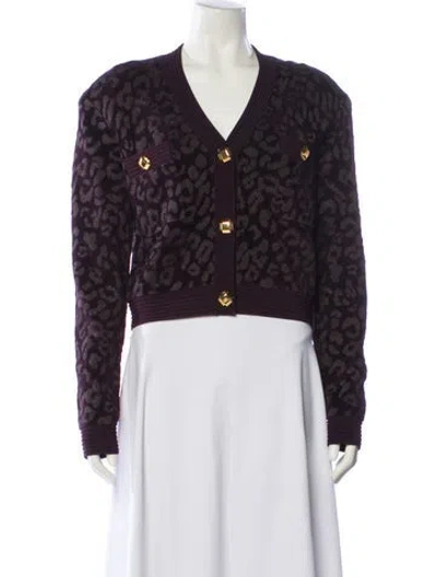 Pre-owned St John Floral Print Evening Jacket In Purple