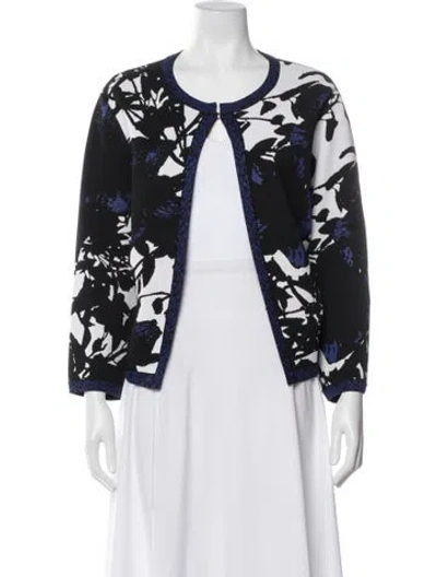 Pre-owned St John Floral Print Jacket In Black