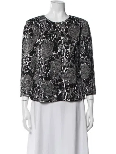 Pre-owned St John Floral Print Jacket In Multi