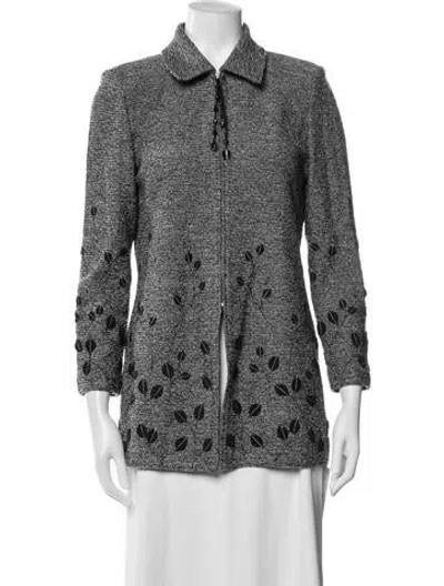 Pre-owned St John Floral Print Jacket In Multicolor