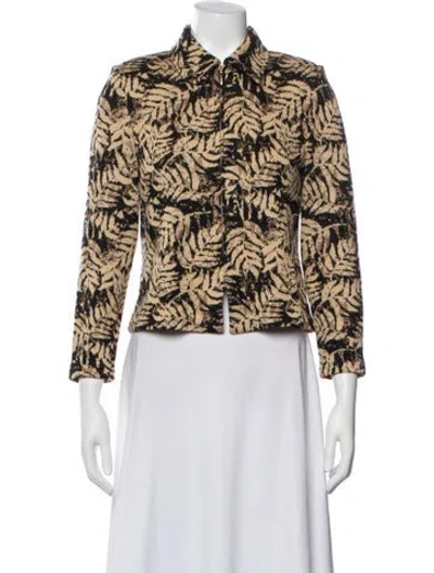 Pre-owned St John Floral Print Jacket In Neutral