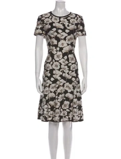 Pre-owned St John Floral Print Knee-length Dress