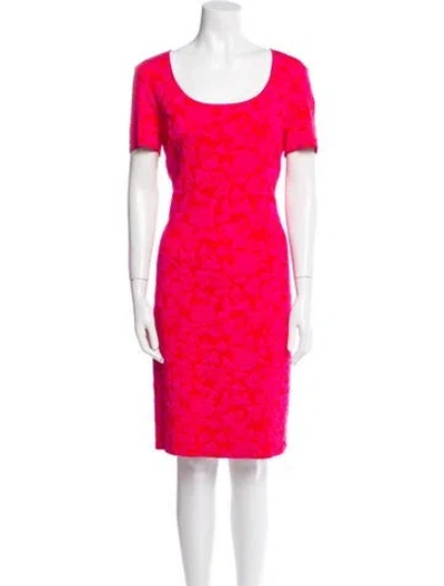 Pre-owned St John Floral Print Knee-length Dress In Multi