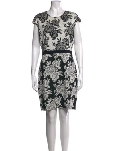 Pre-owned St John Floral Print Knee-length Dress In Multi